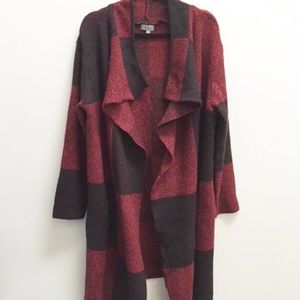 Joseph A buffalo Nordstrom plaid long cardigan jacket duster L XL 2XL Christmas